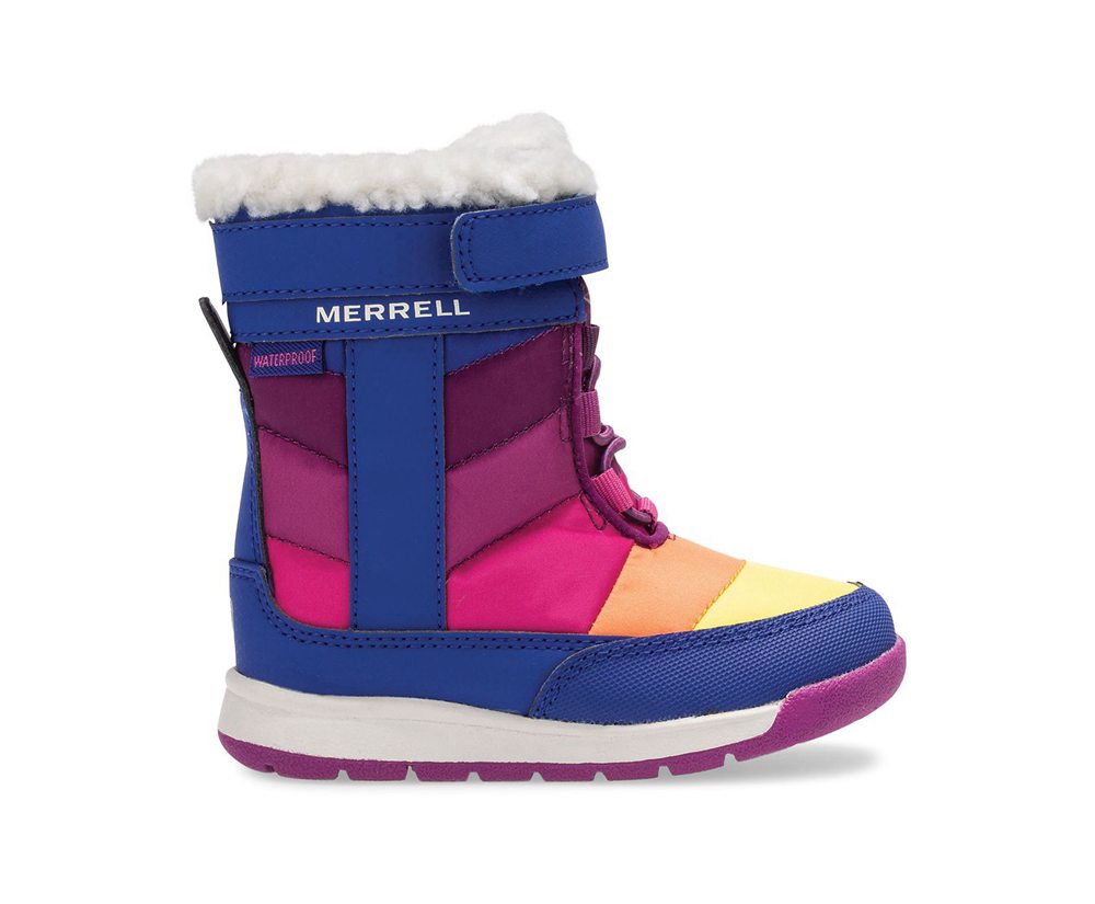 Merrell Boots Blue/Multicolor - Alpine Puffer Waterproof Jr. - Kids 70TIOYUGC